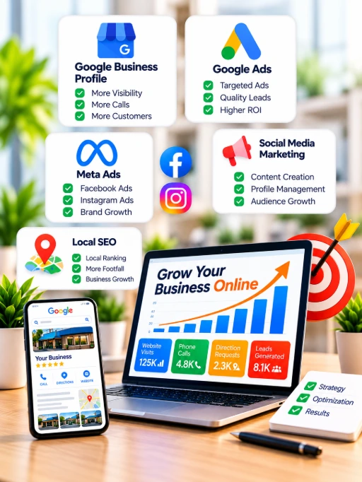 Digital marketing services including Google Business Profile, Local SEO and online business growth