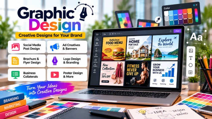 Graphic design services for social media and advertising